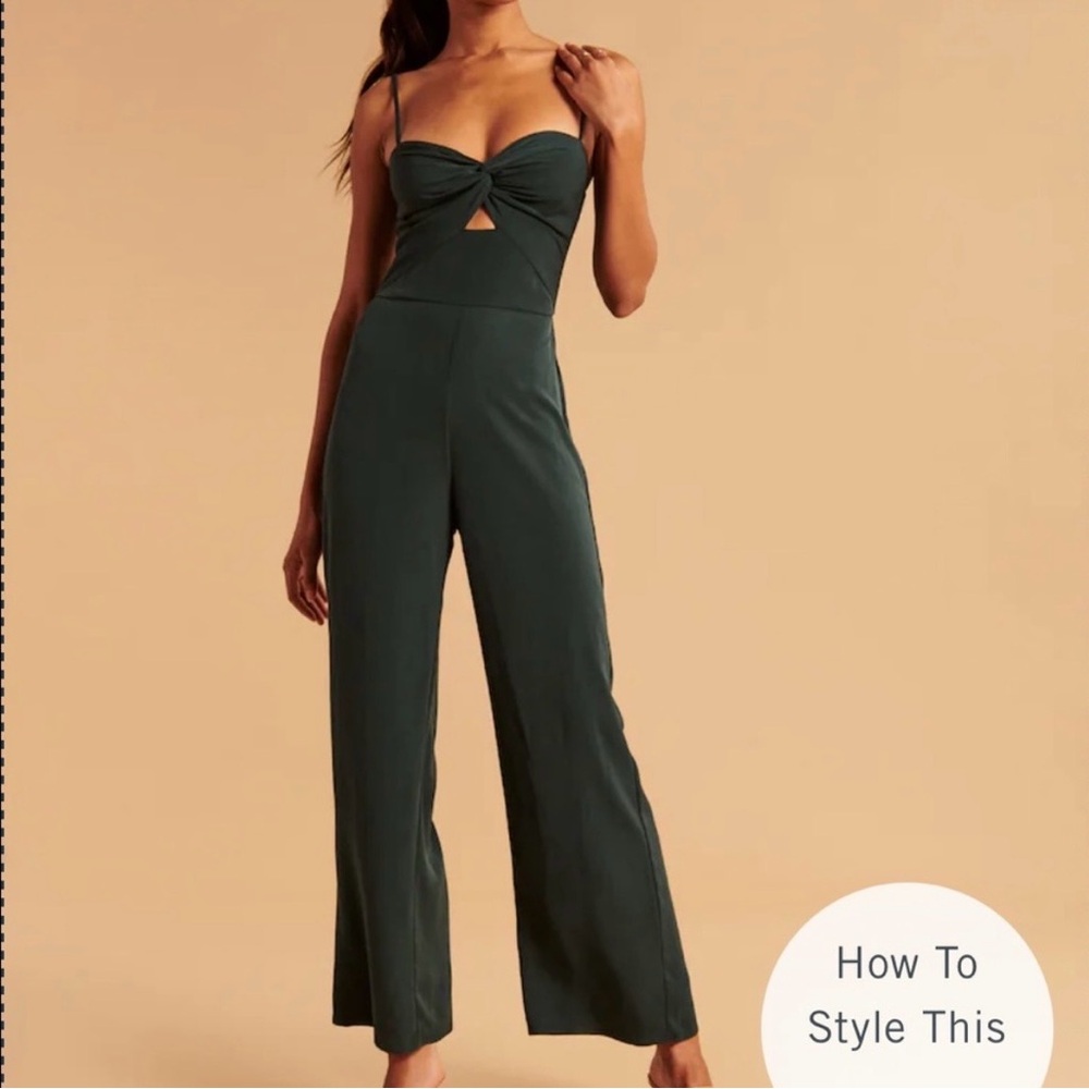 Abercrombie & Fitch Teal Spaghetti Strap Jumpsuit